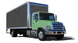 Green small moving truck